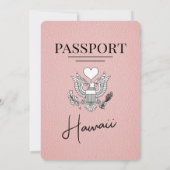 Pink Hawaii Pass Einladung zur Hochzeit (Rückseite)