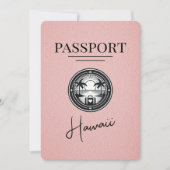 Pink Hawaii Passport Save the Date (Vorderseite)