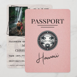 Pink Hawaii Passport Save the Date