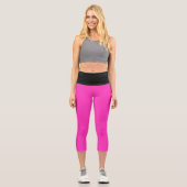 Pink Haze Black High Waisted Yoga Capris (Vorderseite)