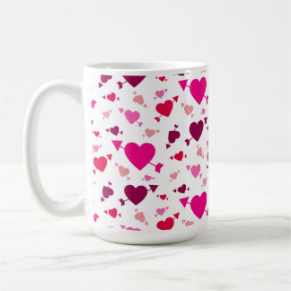 PINK HEARS & ARROWS KAFFEETASSE