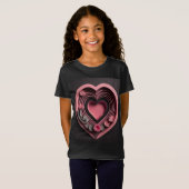 Pink Heart 3D Paper Art Design T - Shirt (Vorne ganz)