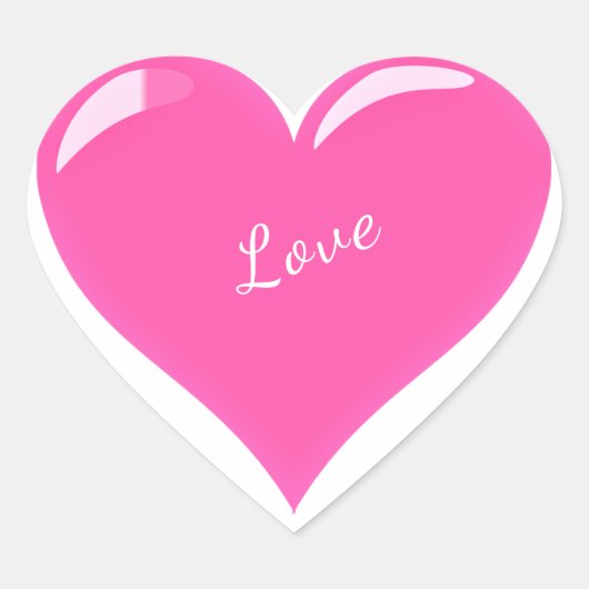 Pink-Heart-Aufkleber mit Text-Liebe - Anpassbar Herz-Aufkleber (Vorderseite)