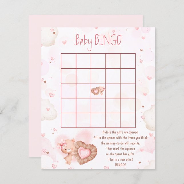 Pink Heart Baby Bingo Girl Showspiel (Vorne/Hinten)