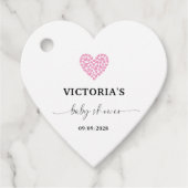Pink Heart Baby Dusche Party Herz Geschenkanhänger (Vorderseite)