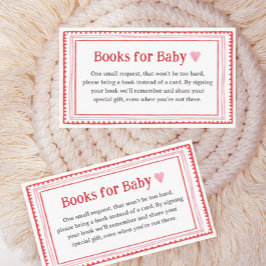 Pink Heart Baby Shooting Books for Baby Begleitkarte