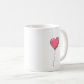Pink Heart Balloon Illustration Kaffeetasse (VorderseiteRechts)