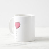 Pink Heart Balloon Illustration Kaffeetasse (Vorderseite Links)