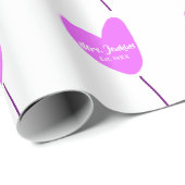 Pink heart balloon Mrs add name est. Add year love Geschenkpapier (Rolleneckpunkt)