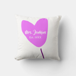 Pink heart balloon Mrs add name est. Add year love Kissen