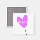 Pink heart balloon Mrs add name est. Add year love Magnet (Vorderseite/Rückseite)