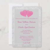 Pink Heart Balloons Einladung Hochzeit (Vorderseite)