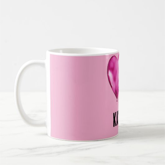 Pink Heart Balloons Kaffeetasse (Links)