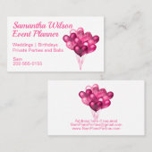 Pink Heart Balloons Visitenkarte (Vorne/Hinten)