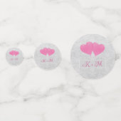 Pink Heart Balloons Wedding Confetti Konfetti (Vorderseiten)