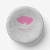 Pink Heart Balloons Wedding Paper Bowls Pappteller (Vorderseite)