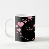 Pink Heart Black Geometric Wedding Party Elegant Kaffeetasse (Links)