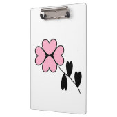 PINK HEART BLUME KLEMMBRETT (Links)