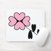 PINK HEART BLUME MOUSEPAD (Mit Mouse)