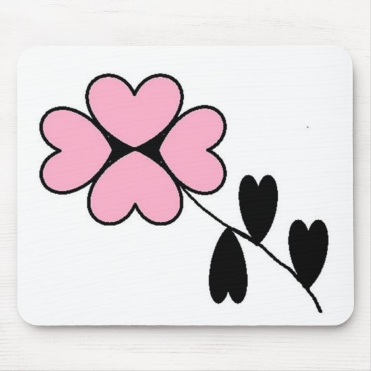 PINK HEART BLUME MOUSEPAD (Vorne)