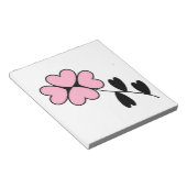 PINK HEART BLUME NOTIZBLOCK (angewinkelt)