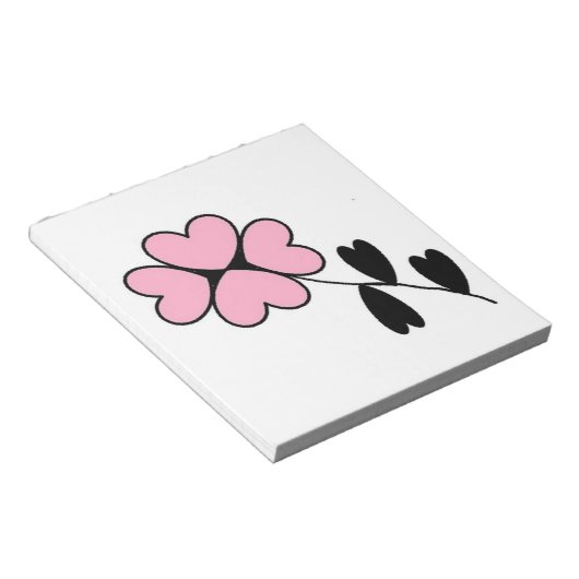 PINK HEART BLUME NOTIZBLOCK (angewinkelt)
