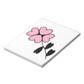 PINK HEART BLUME NOTIZBLOCK (Rotiert)