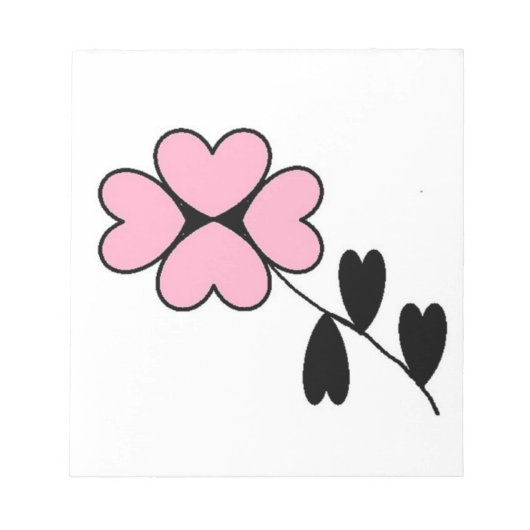 PINK HEART BLUME NOTIZBLOCK (Vorderseite)