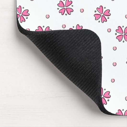 Pink Heart Blume Petals Mouse Pad Mousepad (Ecke)