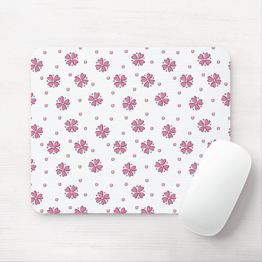 Pink Heart Blume Petals Mouse Pad Mousepad (Mit Mouse)