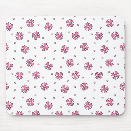 Pink Heart Blume Petals Mouse Pad Mousepad (Vorne)