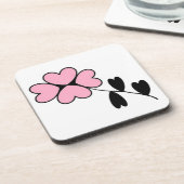 PINK HEART BLUME UNTERSETZER (Linke Seite)