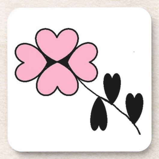 PINK HEART BLUME UNTERSETZER (Vorderseite)
