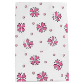 Pink Heart Blumen Petals Mittlere Geschenktüte (Vorderseite)
