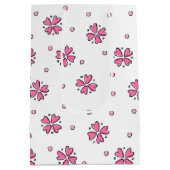 Pink Heart Blumen Petals Mittlere Geschenktüte (Rückseite)