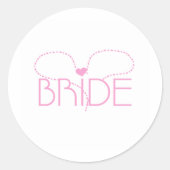 Pink Heart Bride Runder Aufkleber (Vorderseite)