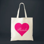 Pink Heart Bride Tragetasche<br><div class="desc">Dieser personalisierte Name Monogramm niedliche Vintage Tasche ist die beste Geschenkidee für Braut und Brautmädchen bei Hochzeiten.</div>