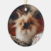 Pink Heart Bunny Paws Nie vergessen Gedächtnis Keramik Ornament (Links)