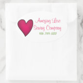 Pink Heart Business Custom Aufkleber (Tasche)