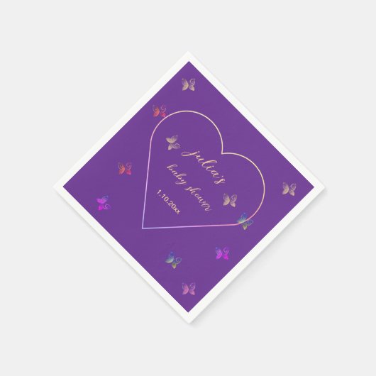 Pink Heart Butterfly Girl Dusche Serviette (Ecke)