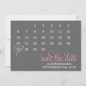 Pink Heart Calendar Hochzeit Speichern Sie das Dat Save The Date (Vorderseite)