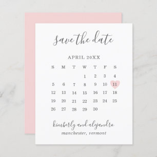 Pink Heart Calender Budget Hochzeit speichern das