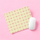 Pink Heart Checkered Pattern Valentinstag Mousepad