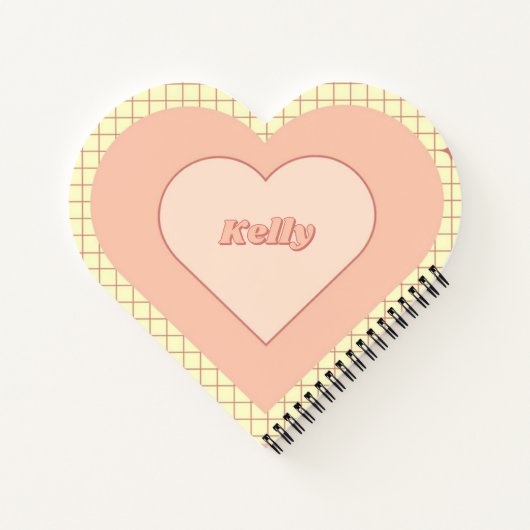 Pink Heart Checkered Pattern Valentinstag Notizblock (Rückseite)