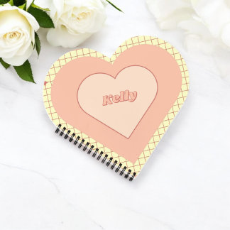 Pink Heart Checkered Pattern Valentinstag Notizblock