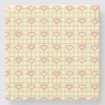 Pink Heart Checkered Pattern Valentinstag