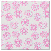 Pink Heart Circles | HÜBSCH Stoff (Nahaufnahme)