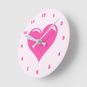Pink Heart Clock Runde Wanduhr (Winkel)