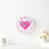 Pink Heart Clock Runde Wanduhr (Zuhause)