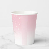 Pink Heart Confetti Babydusche Pappbecher (Links)